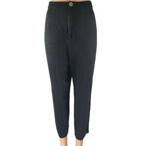 Show Me Your Mumu Women's Black Straight Tapered Leg High Waist Trousers Pants L